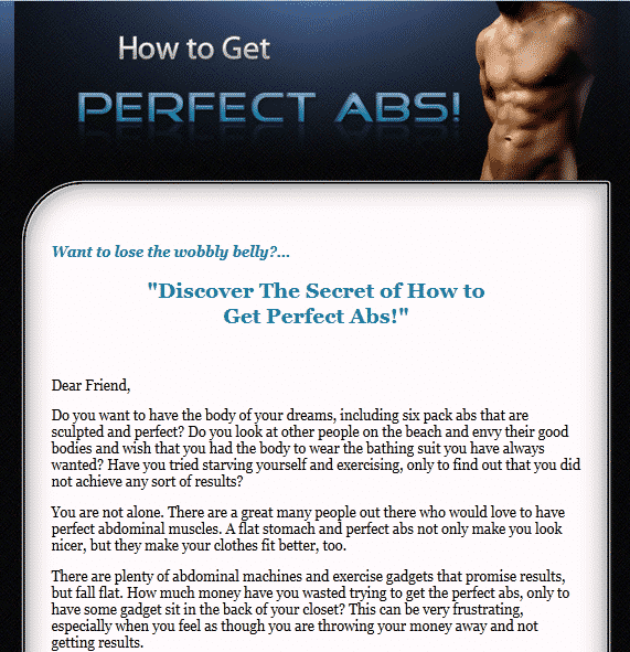 Perfect Abs Minisite