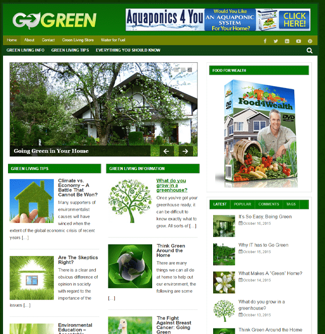 green living plr blog