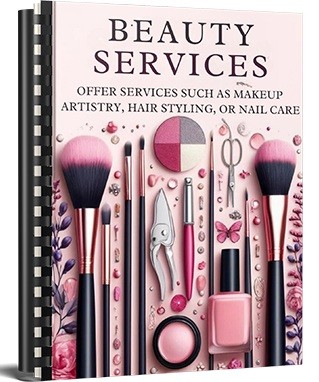 Beauty services PLR digital download for makeup, hair, and nail care side hustle