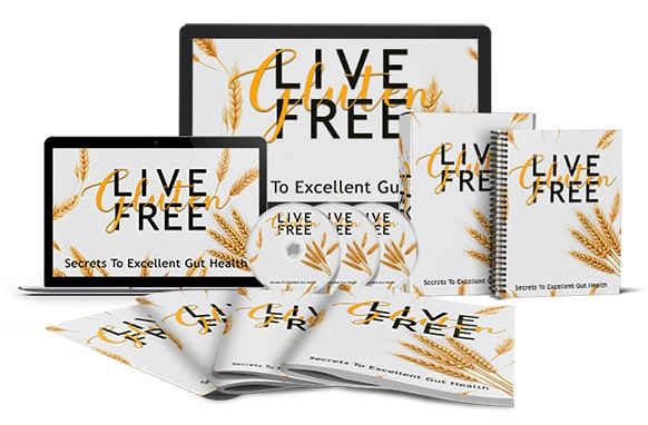 Live Gluten Free diet guide with PLR, videos, and graphics for resellers