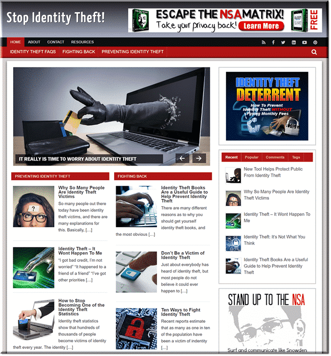 Identity Theft Ready Made Blog